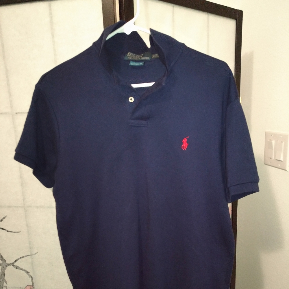Polo Ralph Lauren Custom Fit Navy Red Polo